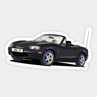 1998 Mazda MX-5 in black Sticker